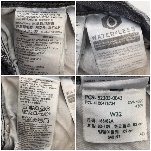 Levi's Wedgie Skinny Faded Black High Rise Button Fly Crop Denim Jeans Size 32 - Picture 10 of 14